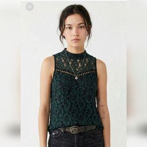 Carolina Belle Tank Green Lace Goth Whimsigoth Fairy Boho Floral M